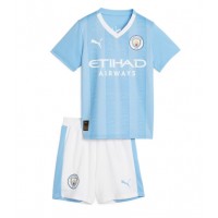 Manchester City Hjemme Trøje Børn 2023-24 Kortærmet (+ Korte bukser)
